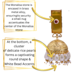Exclusive Women Traditional monalisa stone Gold Tone Jhumki Earring - Image 6