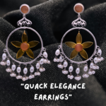 Hand made monalisa stone Fashion Pearl brass exclusive stone Chandbali Earring Gold plated For Women and Girls - Image 2