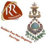 Gold Plated Chandbali peacock design Earring | Garnet, Green Talphe, Moissanite Polki, Moissanite, Pearl | Gift for Women and Girl - Image 6