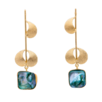 exclusive brass collection fashion stone jewellery drop leaf style mother of pearl  earrings