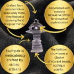 R.R. Traders Black stone studded  silver Oxidised Earrings with hanging ghunghuroo  Dangler Jhumki Earrings for Women - Image 4