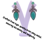 Elephant Style Silver Look Like Replica Monalisa Stone Stud Dangler Earrings - Image 4