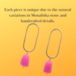 Golden Brass  Jewelry  Monalisa stone gold stud earrings - Image 4