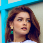 Gold plated Stud Earrings peacock shape with Monalisa stone - Image 3