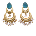 R.R. Traders monalisa stone  & Pearls Chandbalis Earrings - Image 6