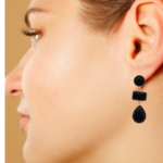 Beautiful designer Stone pearl party wear earings Gold Plated Triple Stone Earrings, Natural Stone Handmade - Image 5