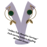 Gold plated Stud Earrings peacock shape with Monalisa stone - Image 3