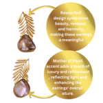 R.R. Traders Gold Plated Antique Finishing Leaf ‘MOTHER OF PEARL’ Earrings for Women & Girls - Image 4