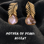 R.R. Traders Gold Plated Antique Finishing Leaf ‘MOTHER OF PEARL’ Earrings for Women & Girls - Image 5