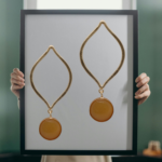R.R. Traders Golden hoop earring with monalisa stone - Image 3