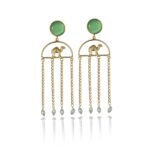 R.R. Traders Gold tonned & Contemporary camel design drop earrings for women & girls