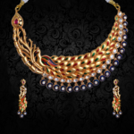 R.R. Traders Exclusive Hand-made Peacock Design Golden Multicolour Adorned with Stone Necklace for Women, Traditional Indian Jewellery Set - Image 4