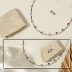 Elegant Handcrafted Brass Alloy Sea Water Pearl Beaded Necklace with Matching Earrings for Women & Girls - Image 3