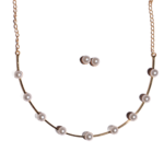 Elegant Handcrafted Brass Alloy Sea Water Pearl Beaded Necklace with Matching Earrings for Women & Girls