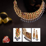 R.R. Traders Exclusive Hand-made Peacock Design Golden Multicolour Adorned with Stone Necklace for Women, Traditional Indian Jewellery Set - Image 2