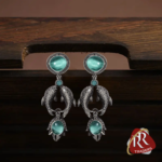 Antique Ethnic Fish earring green Monalisa stone Brass oxidised silver aplica designer stylish Stud Earring for women & girls - Image 5