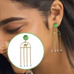 R.R. Traders Gold tonned & Contemporary camel design drop earrings for women & girls - Image 3