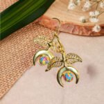 Handcrafted Moon & Leaf Design Stud Earrings Brand: R.R. Traders Exclusive - Image 2