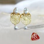 R.R. Traders Gold tonned With White pearl Embellished In Round  Shaped Drop Earring For Women'S &  girls - Image 6
