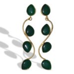 R.R. Traders Exclusive Monalisa Stone Drop Earrings, Leaf Design for Women & Girls - Image 2