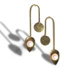 R. R. Traders Golden Pearls Leaf Design Drop Earrings for Women, Dangle Earrings with Pearls - Gold