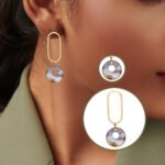 R.R. Traders Tranding Gold Plated Grey & white Color  CZ Stone Beautiful Earrings for women & Girls - Image 6