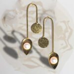 R. R. Traders Golden Pearls Leaf Design Drop Earrings for Women, Dangle Earrings with Pearls - Gold - Image 4