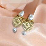 R.R. Traders Gold tonned With White pearl Embellished In Round  Shaped Drop Earring For Women'S &  girls - Image 3