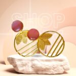 Brass Metal Monalisa stone leaf design Stud Eaarings for women & girls - Image 5