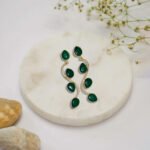 Dew drops earrings, Handmade Artisan  Jewelry adorned with monalisa stone - Image 6