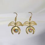 Handcrafted Moon & Leaf Design Stud Earrings Brand: R.R. Traders Exclusive - Image 4
