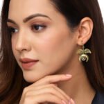 Handcrafted Moon & Leaf Design Stud Earrings Brand: R.R. Traders Exclusive - Image 5