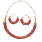R.R. Traders Red Hasli Necklace set For Womens - Image 2