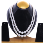 R.R. Traders Double Layer Round white Pearl Necklace for womens & girls