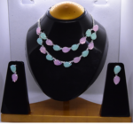 R.R. Traders AD diamond Necklace Jewellery Set with Earrings for Women and Girls Suits Best Party, Wedding and Occasional Wear