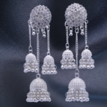 R.R. Traders Traditional jewellery Latest & Stylish Silver Plated Bell style chain Earing with Jhumka/Jhumki for Girls and Women's