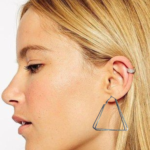 R.R. Traders Silver & gold Plated Triangular drop earring for women & girls