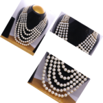 R.R. Traders Hand crafted Pearl Necklace  Five Layered   Pearl Necklace and Earrings Set Costume for women & girls - Image 2