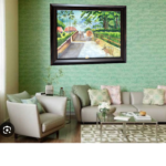 R.R. Traders Hand Made  rough texture, 440 gsm water color framed painting of ‘ Land scape’ scenery  [ Bullock cart return from field after routine work]   (24 inch x 18 inch) - Image 3