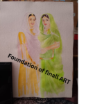 R.R. Traders Hand Made  rough texture, 440 gsm water color framed painting of ‘DO SAKHIYAN’ ( Two friends)  (24 inch x 18 inch) - Image 4