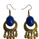 R.R. Traders GOLD PLATED SHELL ARTWORK CHANDBALI WITH  HANGING METAL BEADS STUD EARRING FOR WOMEN & GIRLS - Image 5