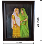 R.R. Traders Hand Made  rough texture, 440 gsm water color framed painting of ‘DO SAKHIYAN’ ( Two friends)  (24 inch x 18 inch) - Image 2