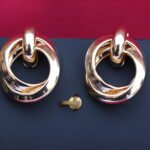 R.R. Traders fashion stylish latest golden plated double hoop earrings For women & girls, treandy hoop earrings, golden hoop stud earrings - Image 4