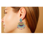 R.R. Traders Multicolor drop earrings-Indian earrings,ethic jewellery/Drop dranglers for women & girls - Image 2