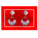 R.R. Traders Elegant Anti Tarnish While Flower Designed Earrings Stainless Steel Hoop Earring Oxidized Hoop Earrings - Captivating Gold Designs for Fashionable Females - Image 3
